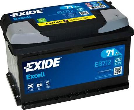 Exide EB712 - Starter Battery autospares.lv