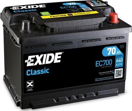 Exide EC700 - Starter Battery autospares.lv