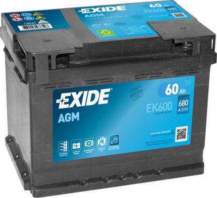Exide EK600 - Starter Battery autospares.lv