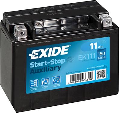 Exide EK111 - Starter Battery autospares.lv