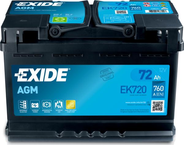 Exide EK720 - Starter Battery autospares.lv