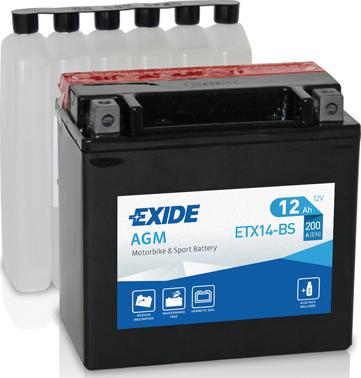 Exide ETX14-BS - Starter Battery autospares.lv