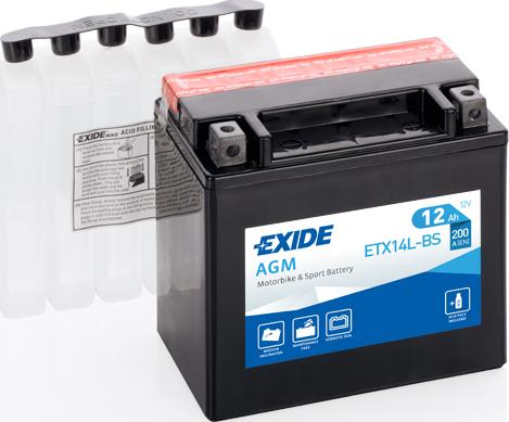 Exide ETX14L-BS - Starter Battery autospares.lv