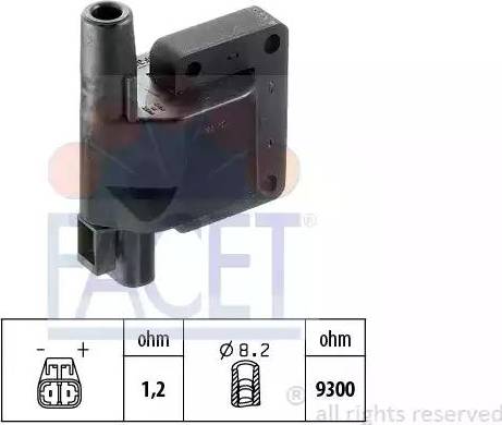 FACET 9.6121 - Ignition Coil autospares.lv