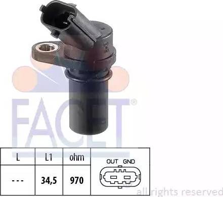 FACET 9.0439 - RPM Sensor, automatic transmission autospares.lv