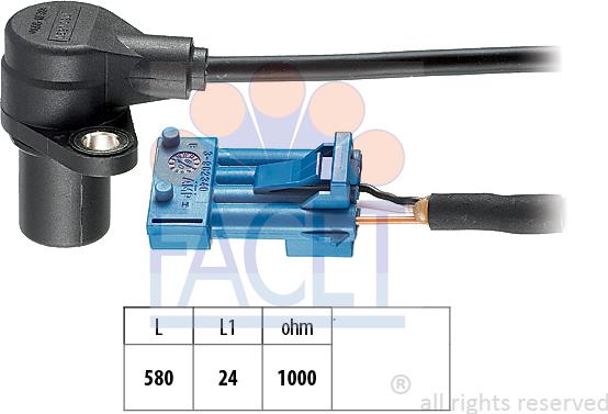 FACET 9.0620 - Sensor, crankshaft pulse autospares.lv