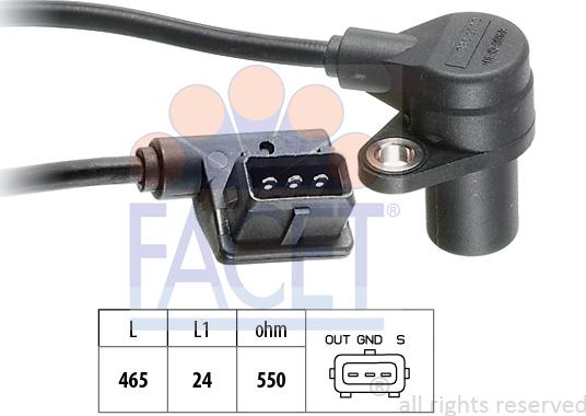 FACET 9.0056 - Sensor, crankshaft pulse autospares.lv