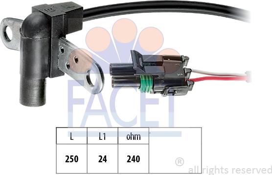 FACET 9.0008 - Sensor, crankshaft pulse autospares.lv