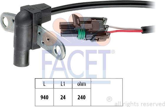 FACET 9.0010 - Sensor, crankshaft pulse autospares.lv