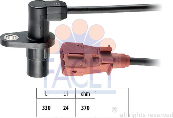 FACET 9.0021 - Sensor, crankshaft pulse autospares.lv