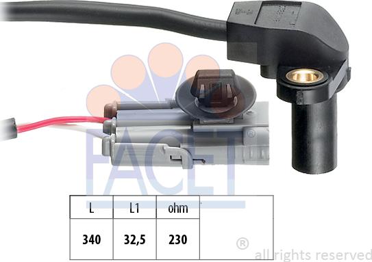 FACET 9.0328 - Sensor, crankshaft pulse autospares.lv