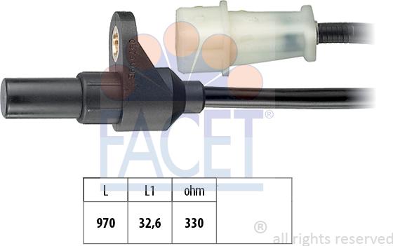 FACET 9.0373 - Sensor, crankshaft pulse autospares.lv