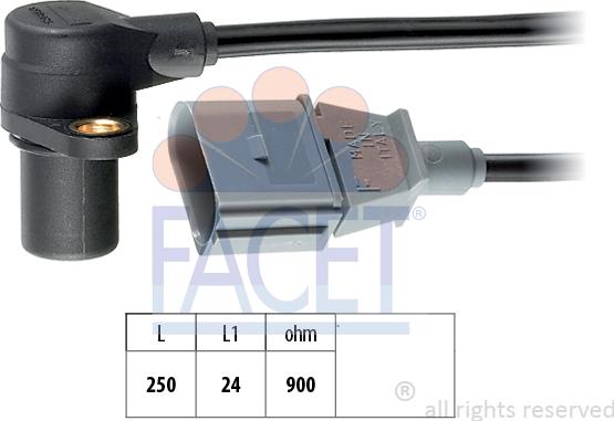 FACET 9.0254 - Sensor, crankshaft pulse autospares.lv