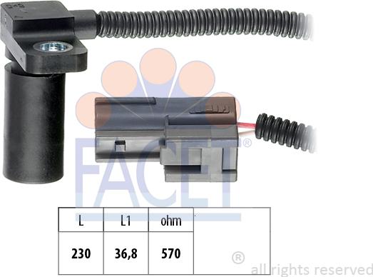 FACET 9.0233 - RPM Sensor, automatic transmission autospares.lv