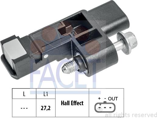 FACET 9.0789 - Sensor, crankshaft pulse autospares.lv