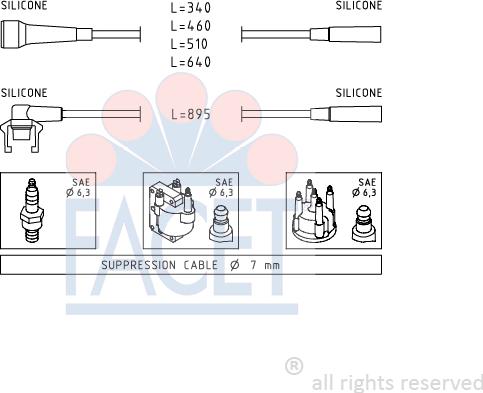 FACET 4.9499 - Ignition Cable Kit autospares.lv