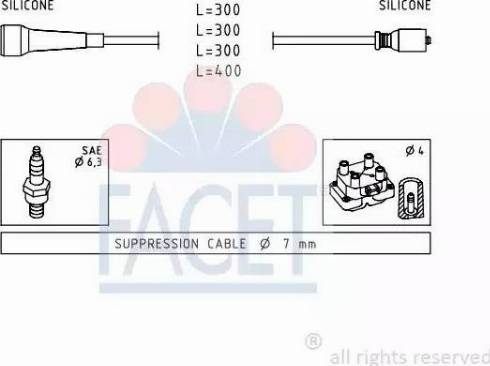 FACET 4.9492 - Ignition Cable Kit autospares.lv