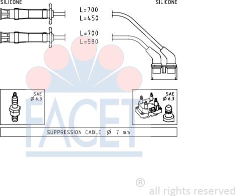 FACET 4.9446 - Ignition Cable Kit autospares.lv