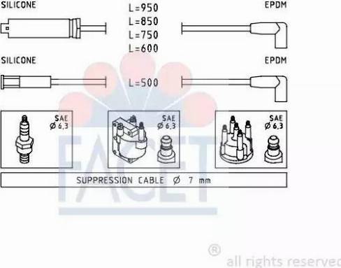 FACET 4.9419 - Ignition Cable Kit autospares.lv