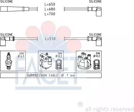 FACET 4.9554 - Ignition Cable Kit autospares.lv