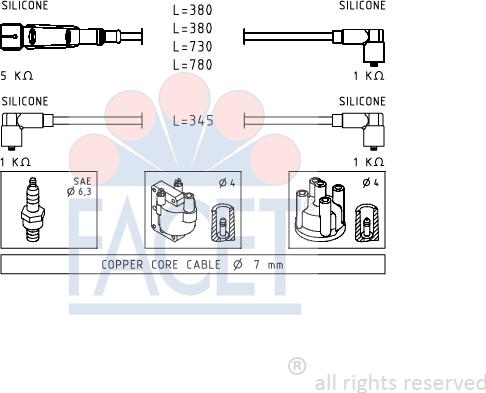 FACET 4.9569 - Ignition Cable Kit autospares.lv