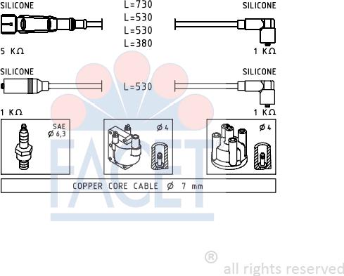 FACET 4.9609 - Ignition Cable Kit autospares.lv