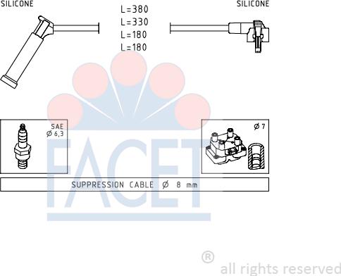 FACET 4.9619 - Ignition Cable Kit autospares.lv