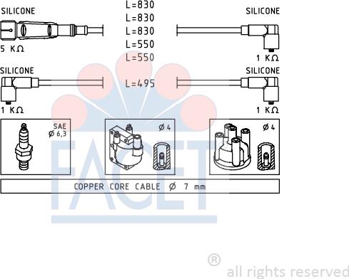 FACET 4.9682 - Ignition Cable Kit autospares.lv