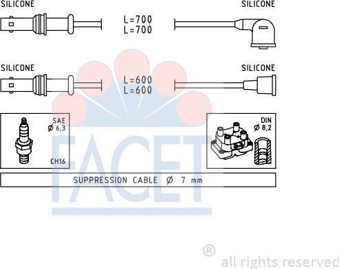 FACET 4.9835 - Ignition Cable Kit autospares.lv