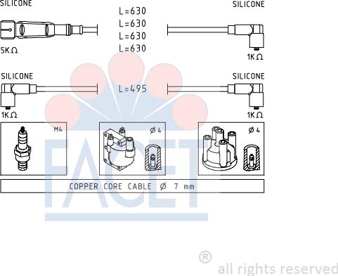 FACET 4.9364 - Ignition Cable Kit autospares.lv