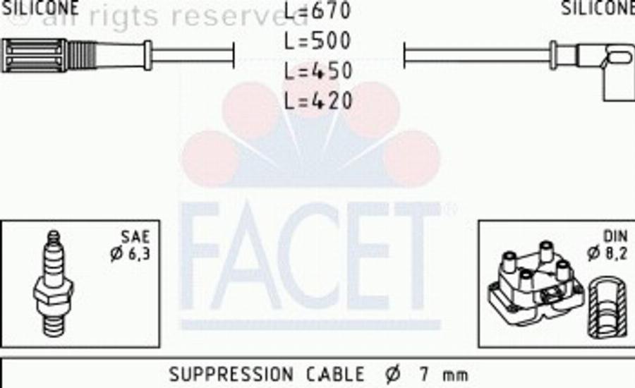 FACET 49367 - Ignition Cable Kit autospares.lv