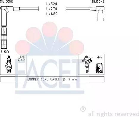 FACET 4.9316 - Ignition Cable Kit autospares.lv