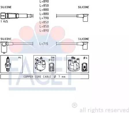 FACET 4.9310 - Ignition Cable Kit autospares.lv