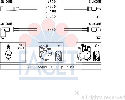 FACET 4.9373 - Ignition Cable Kit autospares.lv