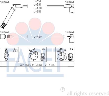 FACET 4.9237 - Ignition Cable Kit autospares.lv