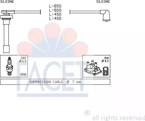 FACET 4.9714 - Ignition Cable Kit autospares.lv