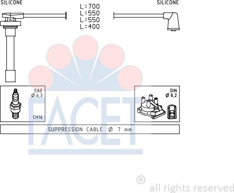 FACET 4.9711 - Ignition Cable Kit autospares.lv