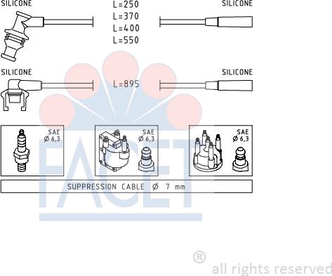 FACET 4.8920 - Ignition Cable Kit autospares.lv
