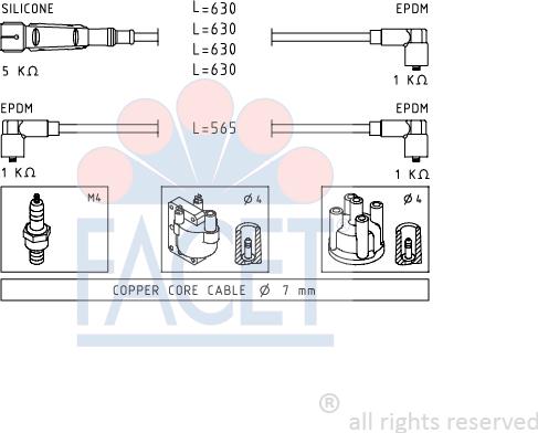 FACET 4.8493 - Ignition Cable Kit autospares.lv