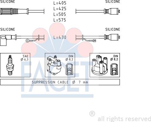 FACET 4.8466 - Ignition Cable Kit autospares.lv
