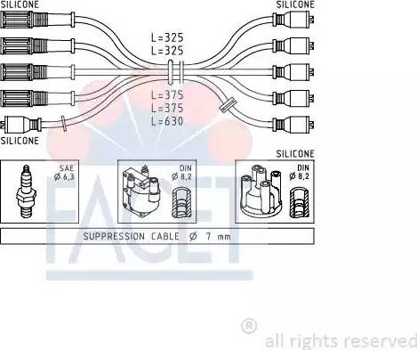 FACET 4.8421 - Ignition Cable Kit autospares.lv