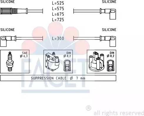 FACET 4.8472 - Ignition Cable Kit autospares.lv