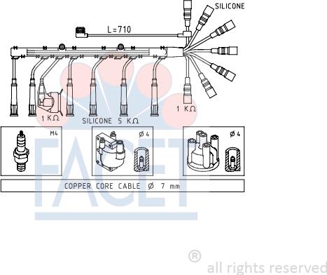 FACET 4.8597 - Ignition Cable Kit autospares.lv