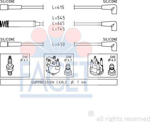 FACET 4.8514 - Ignition Cable Kit autospares.lv