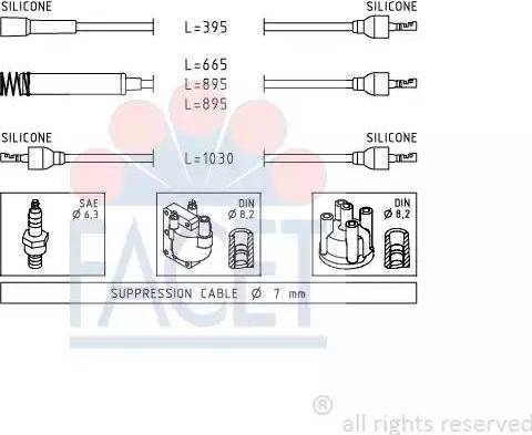 FACET 4.8516 - Ignition Cable Kit autospares.lv