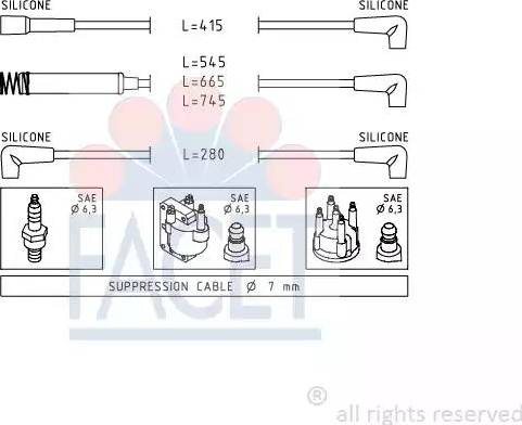 FACET 4.8513 - Ignition Cable Kit autospares.lv