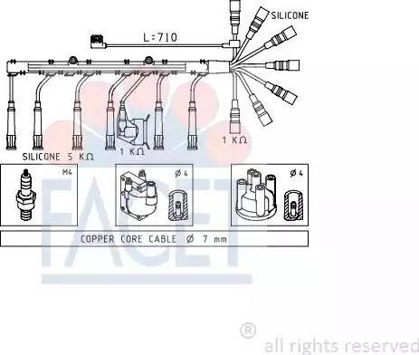 FACET 4.8587 - Ignition Cable Kit autospares.lv