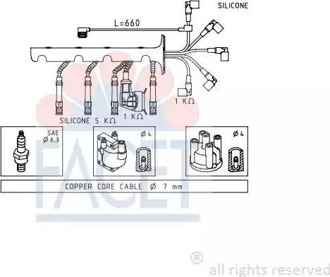 FACET 4.8603 - Ignition Cable Kit autospares.lv