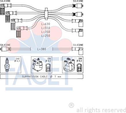 FACET 4.8815 - Ignition Cable Kit autospares.lv