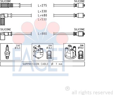 FACET 4.8354 - Ignition Cable Kit autospares.lv